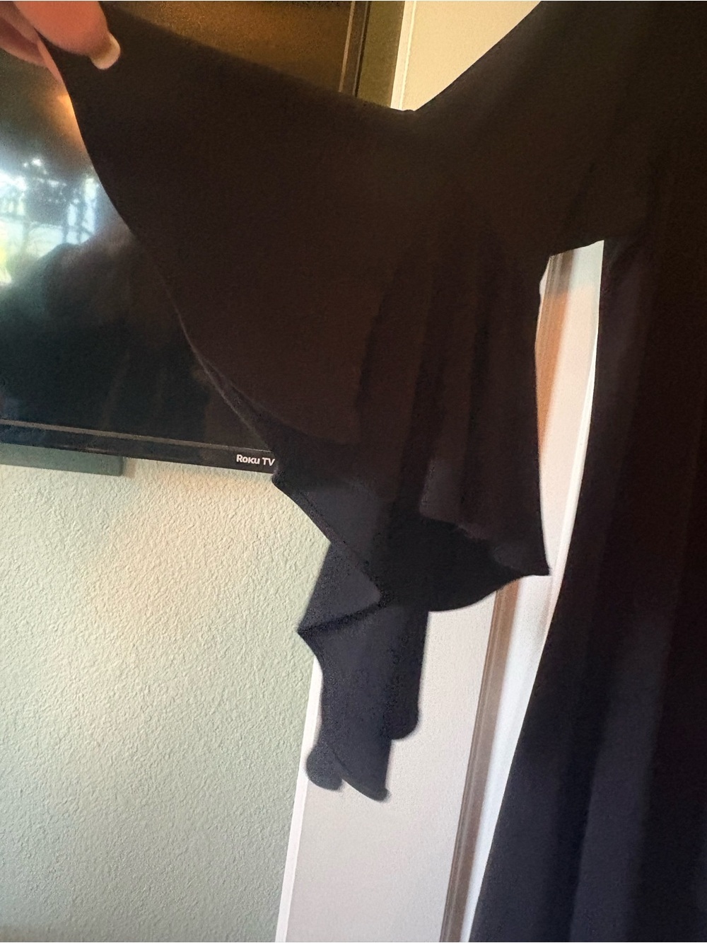 Alfani Black Mini Dress or Tunic with Fluted Sleeves - Picture 5 of 6